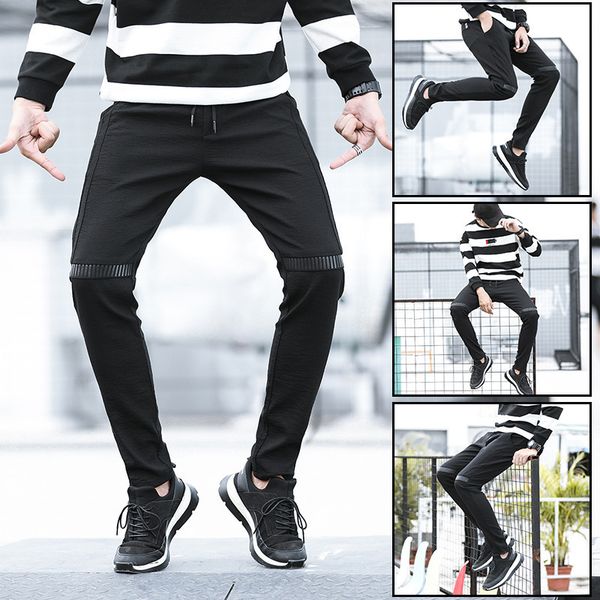 mens designer slim casual pants fashionable youth slim feet casual pants stretch student pants, Black
mens designer slim casual pants fashionable youth slim feet casual pants stretch student pants, Black