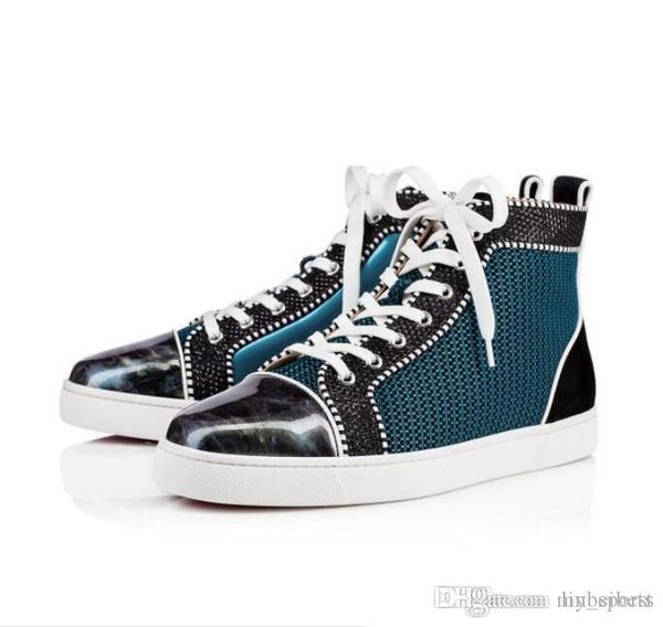 2019 red bottom sneakers men's blue mesh breather orlato glitter diams/veau velours positano mesh fabric red sole spiked wholesale, Black
2019 red bottom sneakers men's blue mesh breather orlato glitter diams/veau velours positano mesh fabric red sole spiked wholesale, Black
