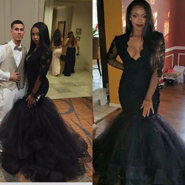 sheer long sleeves lace appliques slim mermaid prom dresses black deep v-neck women 2019 evening party gowns customized vestidos
sheer long sleeves lace appliques slim mermaid prom dresses black deep v-neck women 2019 evening party gowns customized vestidos