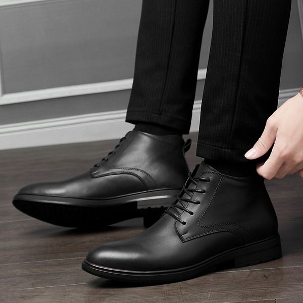 new autumn winter men boots genuine leather comfortable business snow boots men rubber sole wear-resistant ankle shoes, Black
new autumn winter men boots genuine leather comfortable business snow boots men rubber sole wear-resistant ankle shoes, Black