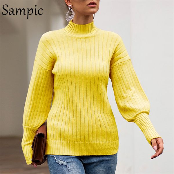 sampic turtleneck long sleeve women sweater casual white jumper pullover yellow vogue knitted winter sweater 2019, White;black
sampic turtleneck long sleeve women sweater casual white jumper pullover yellow vogue knitted winter sweater 2019, White;black