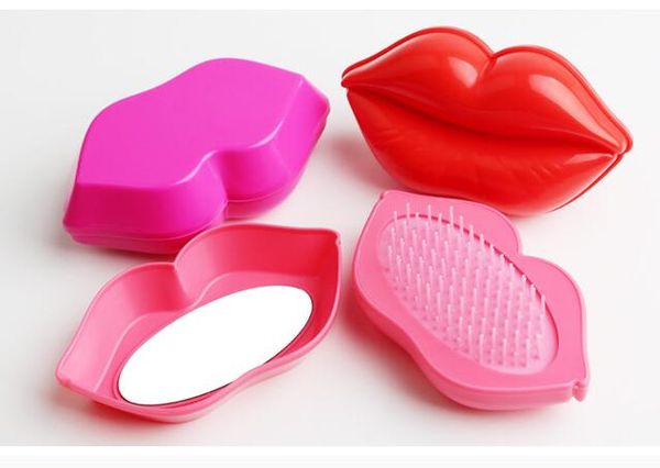 detangling hair brush for dry and wet hair with lip shape and makeup mirrors anti stantic comb with mirror pocket travel combs, Silver
detangling hair brush for dry and wet hair with lip shape and makeup mirrors anti stantic comb with mirror pocket travel combs, Silver