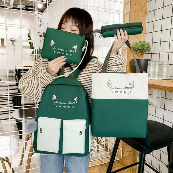 women canvas backpack girls school bookbag shoulder casual travel bag 4pcs/set 
women canvas backpack girls school bookbag shoulder casual travel bag 4pcs/set