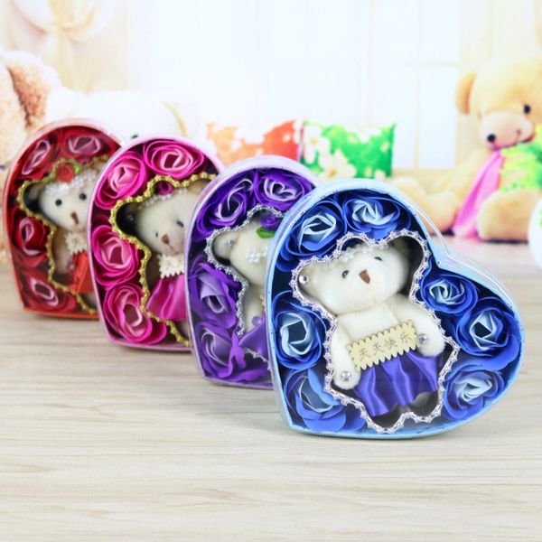 7pcs/box romantic rose soap flowers with little bear gift set for valentine's day/ wedding/ birthday
7pcs/box romantic rose soap flowers with little bear gift set for valentine's day/ wedding/ birthday