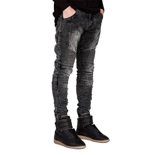 men jeans runway slim racer biker jeans fashion hip hop straight skinny elastic denim men motorcycle pleated trousers, Blue
men jeans runway slim racer biker jeans fashion hip hop straight skinny elastic denim men motorcycle pleated trousers, Blue