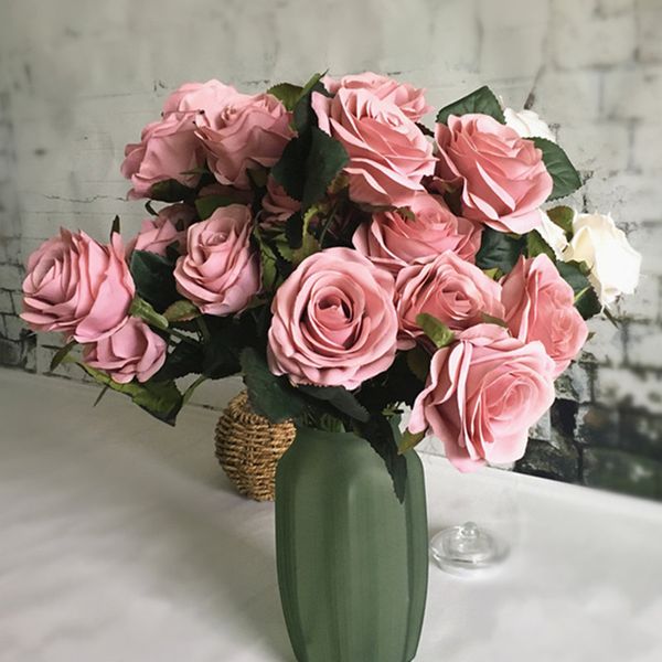 decorative 10 heads big rose bunch silk+plastic flores simulation rose artificial flowers for home wedding decoration
decorative 10 heads big rose bunch silk+plastic flores simulation rose artificial flowers for home wedding decoration