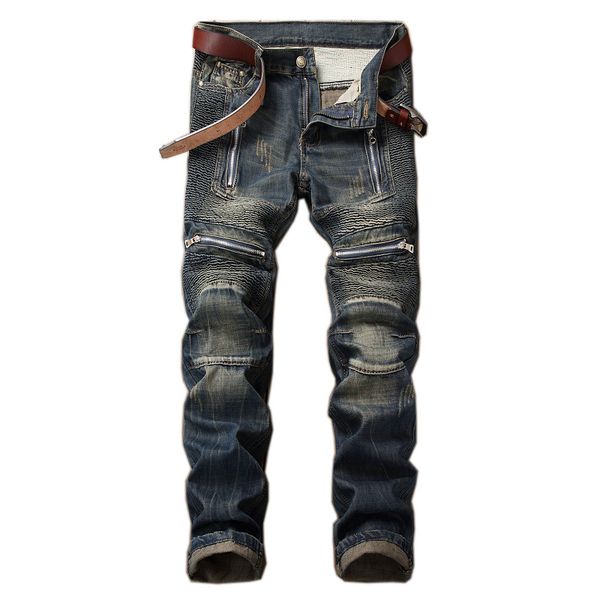 men's jeans men distressed biker straight slim streetwear cotton male casual zipper motorcycle denim trousers plus size 42, Blue
men's jeans men distressed biker straight slim streetwear cotton male casual zipper motorcycle denim trousers plus size 42, Blue