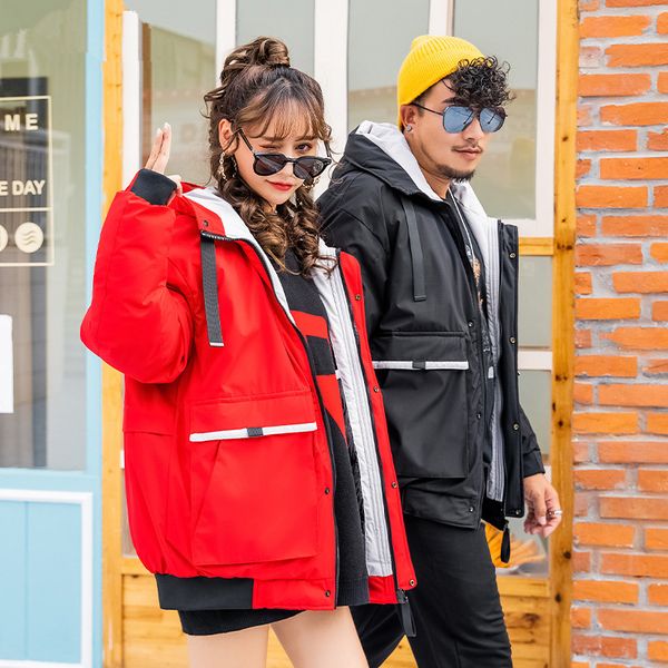 large size men's 2019 new couple cotton clothes casual warm men's hooded cotton coat loose by200, Black
large size men's 2019 new couple cotton clothes casual warm men's hooded cotton coat loose by200, Black