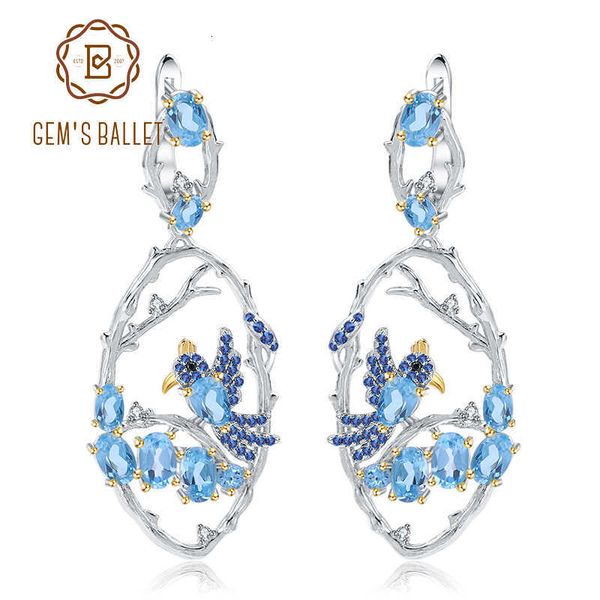 gem's ballet 7.13ct natural swiss blue z earrings fine jewelry 925 sterling silver handmade bird drop earrings for women cj191203, Golden
gem's ballet 7.13ct natural swiss blue z earrings fine jewelry 925 sterling silver handmade bird drop earrings for women cj191203, Golden