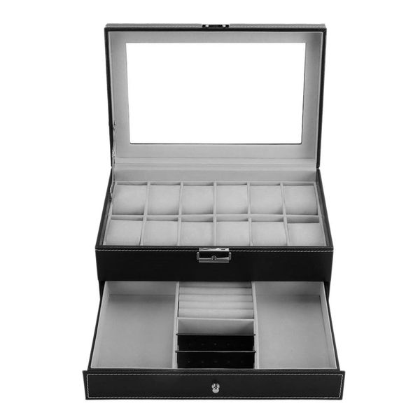 professional watches box storage watch case organizer box holder double layers pu leather 12 grids slots black brown colors, Black;blue
professional watches box storage watch case organizer box holder double layers pu leather 12 grids slots black brown colors, Black;blue