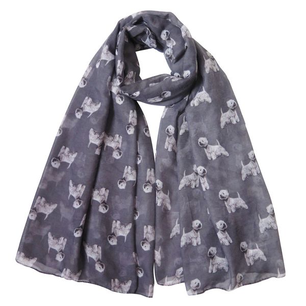 west highland white terrier dog print women's scarf shawl wrap soft lightweight for all seasons, Blue;gray
west highland white terrier dog print women's scarf shawl wrap soft lightweight for all seasons, Blue;gray