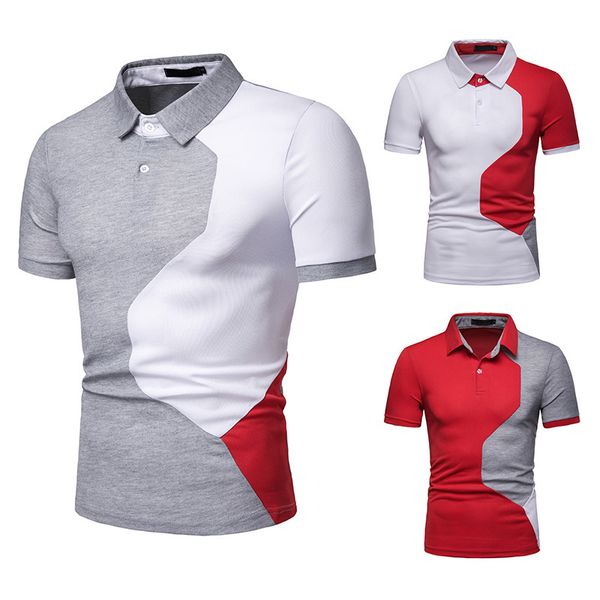 new casual style euro size comfortable loose style fashion color matching lapel short sleeve men's p0005, White;black
new casual style euro size comfortable loose style fashion color matching lapel short sleeve men's p0005, White;black