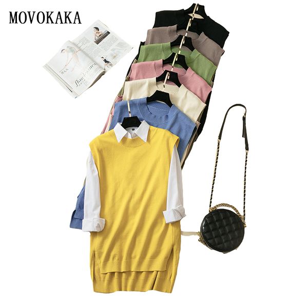 new autumn vest fashion knit sweater tank simple sweater women female vest sleeveless solid color tanks split, Black;white
new autumn vest fashion knit sweater tank simple sweater women female vest sleeveless solid color tanks split, Black;white