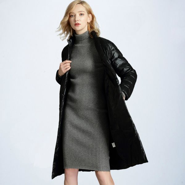 women down coat lightweight jacket for women with long pocket wild paragraph casual female foreign white duck down, Black
women down coat lightweight jacket for women with long pocket wild paragraph casual female foreign white duck down, Black