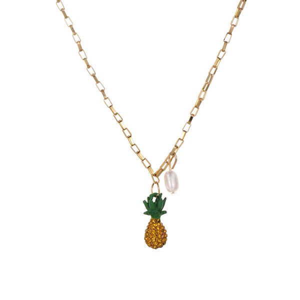 gold chain pineapple fruit rhinestone pearl necklace summer korean fashion party jewelry, Silver
gold chain pineapple fruit rhinestone pearl necklace summer korean fashion party jewelry, Silver