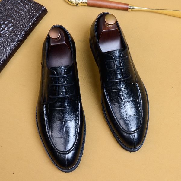 crocodile pattern black/brown mens dress leather shoes men wedding party formal shoes breathable lace up 
crocodile pattern black/brown mens dress leather shoes men wedding party formal shoes breathable lace up