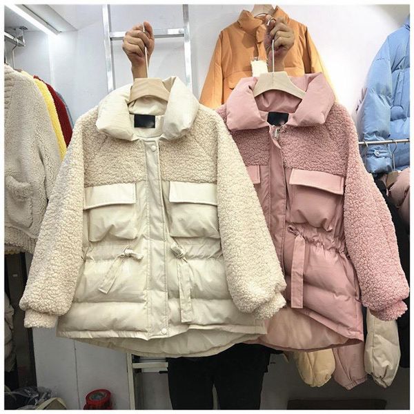 winter jacket women imitation lamb wool parka belt coat korean cotton-padded clothes coat, Black
winter jacket women imitation lamb wool parka belt coat korean cotton-padded clothes coat, Black