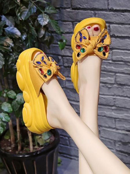 bow slipper women's ins summer outer wear fashion 2020 versatile thick bottomed platform man-made diamond slippers trendy shoes, Black
bow slipper women's ins summer outer wear fashion 2020 versatile thick bottomed platform man-made diamond slippers trendy shoes, Black