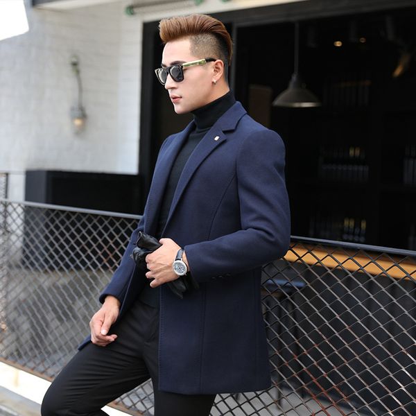 19 autumn and winter new style men's coat mid-length trench coat men's glorious business slim fit long over-the-kne, Black
19 autumn and winter new style men's coat mid-length trench coat men's glorious business slim fit long over-the-kne, Black