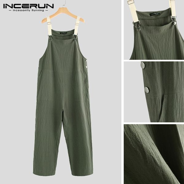 incerun wide leg men jumpsuit pockets suspenders pants fashion 2019 casual loose rompers overalls men solid color streetwear 5xl, Black
incerun wide leg men jumpsuit pockets suspenders pants fashion 2019 casual loose rompers overalls men solid color streetwear 5xl, Black