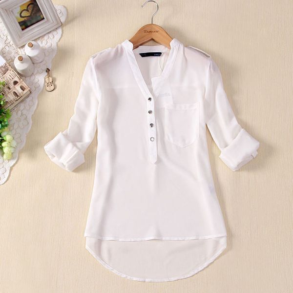 40 1pc women shirts spring summer v-neck white blouse chiffon long sleeve casual shirt blouse blusas elegantes de mujer 2019
40 1pc women shirts spring summer v-neck white blouse chiffon long sleeve casual shirt blouse blusas elegantes de mujer 2019