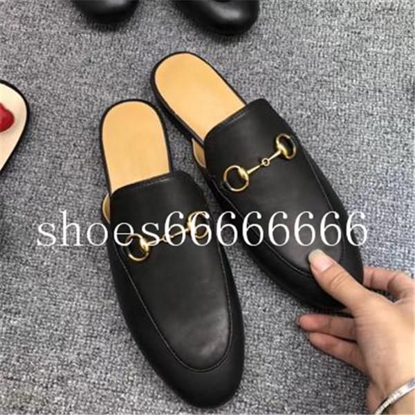 2019 new leather men slippers luxury mules princetown designer classic slippery metal buckle beach slippers soft cowhide lazy women shoes 65, Black
2019 new leather men slippers luxury mules princetown designer classic slippery metal buckle beach slippers soft cowhide lazy women shoes 65, Black