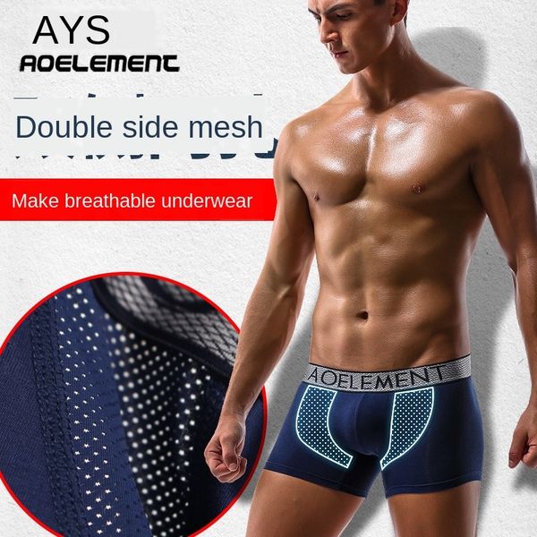 modal men's boxer underwear mesh stitching underwear and shorts ice silk mesh youth four-corner shorts, Black;white
modal men's boxer underwear mesh stitching underwear and shorts ice silk mesh youth four-corner shorts, Black;white