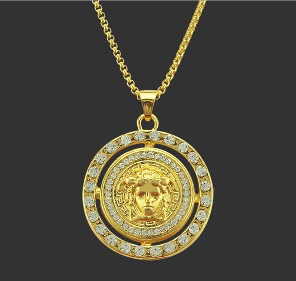 explosive personality inlaid diamond beauty small round head pendant necklace european and american fashion hip-hop fashion accessories pend, Silver
explosive personality inlaid diamond beauty small round head pendant necklace european and american fashion hip-hop fashion accessories pend, Silver