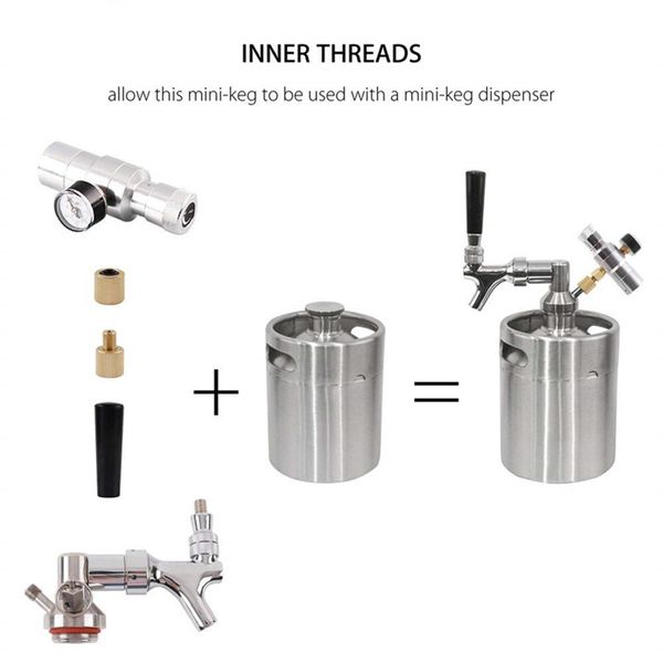outdoor 1.8l/64oz stainless steel mini pressurized beer mini keg kit outdoor portable mini keg dispenser for camping picnic
outdoor 1.8l/64oz stainless steel mini pressurized beer mini keg kit outdoor portable mini keg dispenser for camping picnic