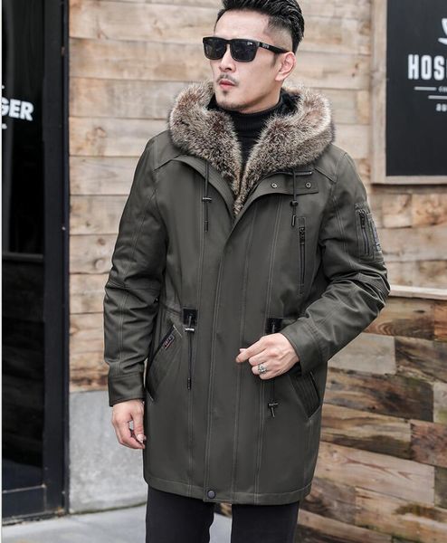 high-quality winter fur parka mens shearling linner winter real fur hooded coats raccoon collar genuine wool lining jackets, Black
high-quality winter fur parka mens shearling linner winter real fur hooded coats raccoon collar genuine wool lining jackets, Black