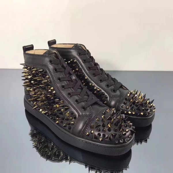 elegant name black genuine leather sneakers with pik pik spikes high red bottom shoes party wedding studded footwear with box
elegant name black genuine leather sneakers with pik pik spikes high red bottom shoes party wedding studded footwear with box