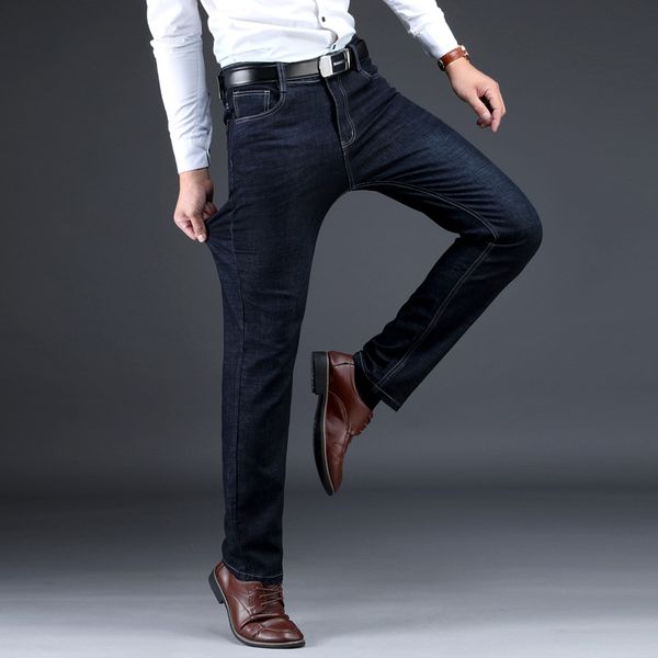 men's new jeans elastic straight trousers loose business men's large trousers slim fit straight distressed denim jeans, Blue
men's new jeans elastic straight trousers loose business men's large trousers slim fit straight distressed denim jeans, Blue