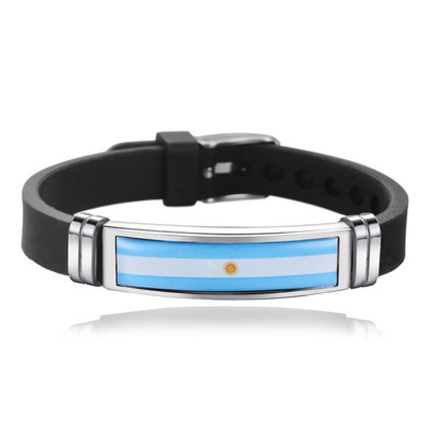 new argentina flag bangles sporty style stainless steel silicone argentina country flag bracelets jewellery, Black
new argentina flag bangles sporty style stainless steel silicone argentina country flag bracelets jewellery, Black