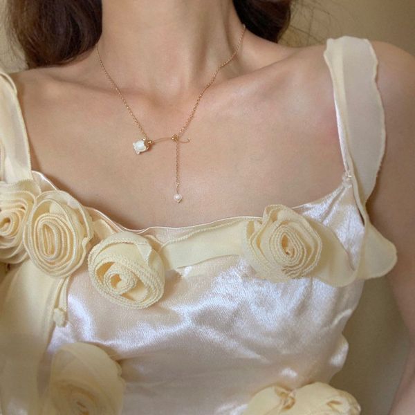 huanzhi 2020 french romantic shell freshwater pearls white rose flower crystal pendant clavicle chain necklace for women girls, Silver
huanzhi 2020 french romantic shell freshwater pearls white rose flower crystal pendant clavicle chain necklace for women girls, Silver