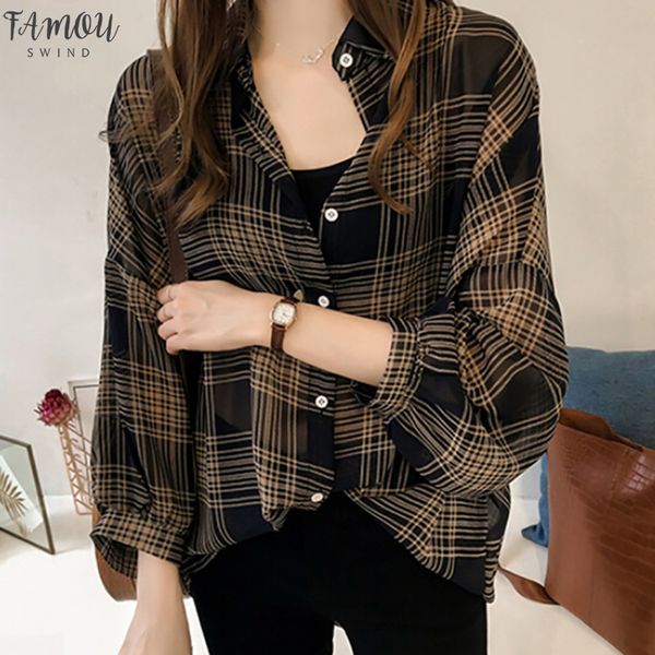 2020 spring plaid shirts women batwing sleeve chiffon blouses casual chemise femme plus size tartan blusas mujer 4xl, White
2020 spring plaid shirts women batwing sleeve chiffon blouses casual chemise femme plus size tartan blusas mujer 4xl, White