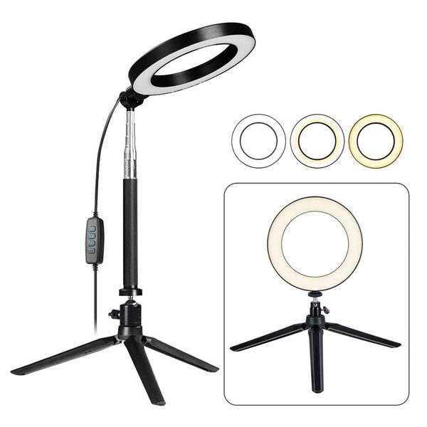 led ring light with stretchable tripod stand selfie stick, 6-inch dimmable floor/table annular lamp for selfie, makeup, live stream
led ring light with stretchable tripod stand selfie stick, 6-inch dimmable floor/table annular lamp for selfie, makeup, live stream