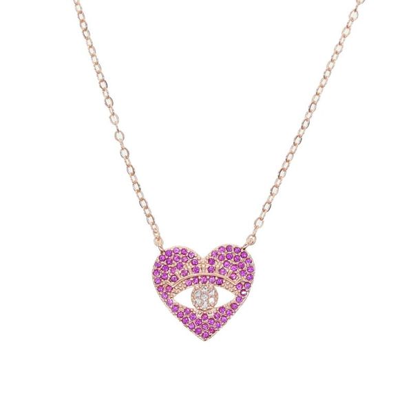 rose gold color fashion women jewelry micro pave red cubic zirconia heart shaped evil eye necklace, Silver
rose gold color fashion women jewelry micro pave red cubic zirconia heart shaped evil eye necklace, Silver