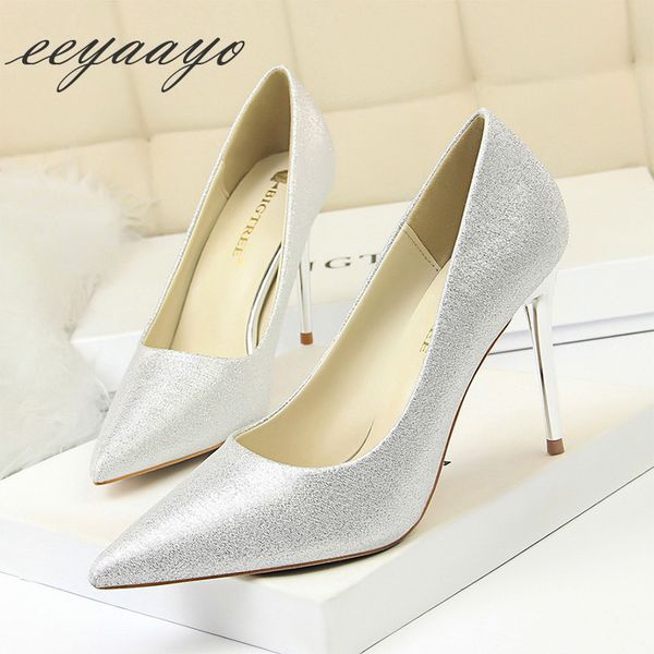 2019 new spring/autumn women pumps high thin heel metal pointed toe ladies bridal wedding women shoes silver high heels, Black
2019 new spring/autumn women pumps high thin heel metal pointed toe ladies bridal wedding women shoes silver high heels, Black
