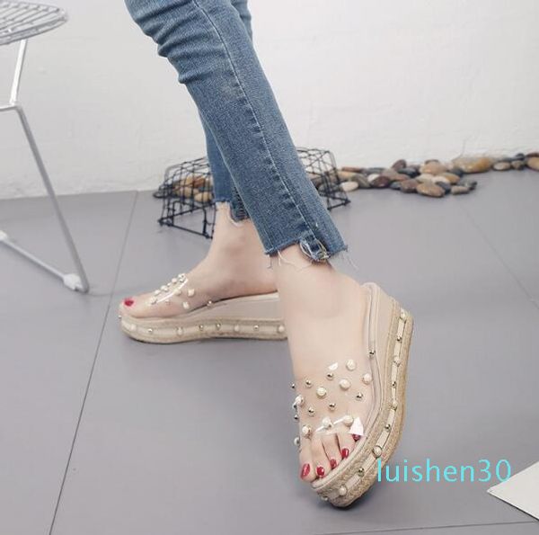 summer women shoes platform slippers beading shoes wedge beach slope flops slippers women summer fashion l30, Black
summer women shoes platform slippers beading shoes wedge beach slope flops slippers women summer fashion l30, Black