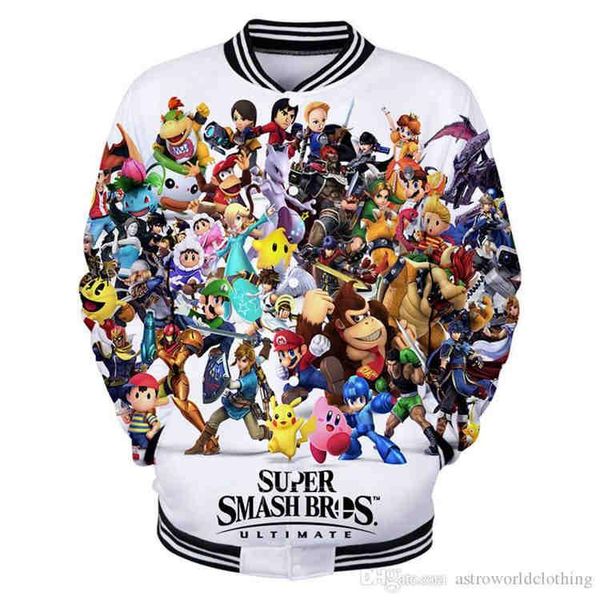 designer hoodie 3d digital printed long sleeve couples baseball uniform fashion stand collar loose mens hoodies super smash bro, Black
designer hoodie 3d digital printed long sleeve couples baseball uniform fashion stand collar loose mens hoodies super smash bro, Black