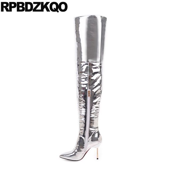crotch high shoes metallic women thigh metal heel boots stiletto dance tall big size ladies over the knee crossdresser 10 silver, Black
crotch high shoes metallic women thigh metal heel boots stiletto dance tall big size ladies over the knee crossdresser 10 silver, Black