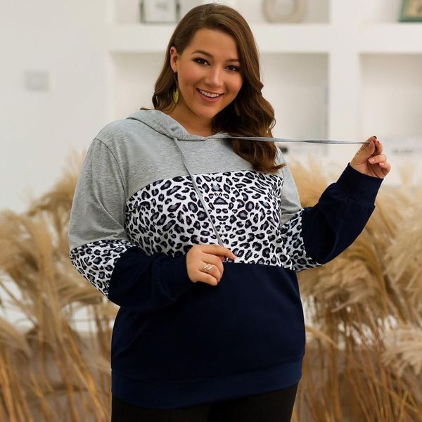 plus size women's sweatshirt ladies kpop leopard patchwork hood casual hoodies, Black
plus size women's sweatshirt ladies kpop leopard patchwork hood casual hoodies, Black