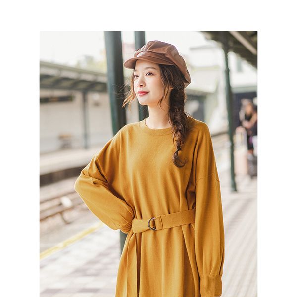 inman spring autumn o-neck drop-shoulder sleeve solid loose casual with belt women jersey dress, Black;gray
inman spring autumn o-neck drop-shoulder sleeve solid loose casual with belt women jersey dress, Black;gray