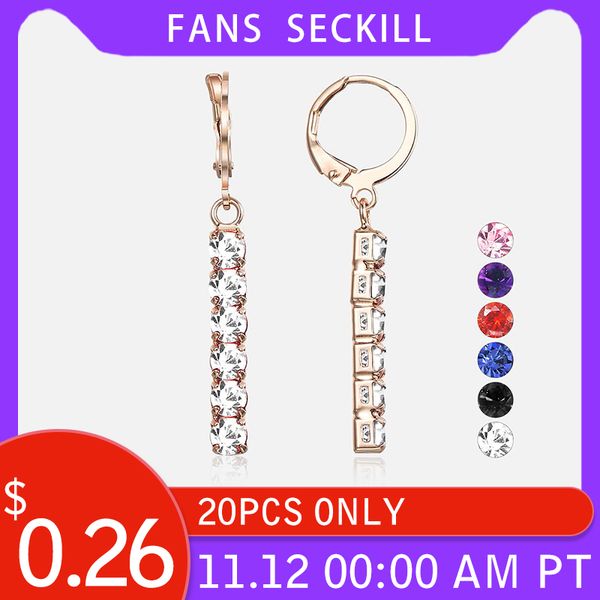 cubic zircon 585 rose gold earrings party wedding jewelry dangling earring for women girl 6 colors ge243, Silver
cubic zircon 585 rose gold earrings party wedding jewelry dangling earring for women girl 6 colors ge243, Silver