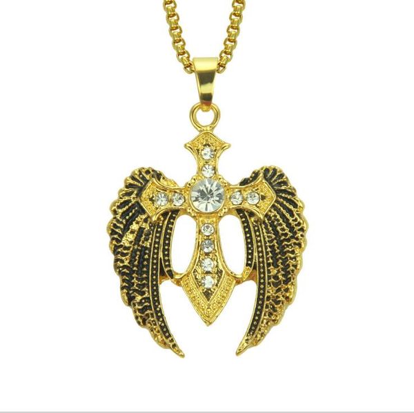 european and american fashion creative new hip hop rap diamond personality cross wing necklace boutique pendant jewelry, Silver
european and american fashion creative new hip hop rap diamond personality cross wing necklace boutique pendant jewelry, Silver