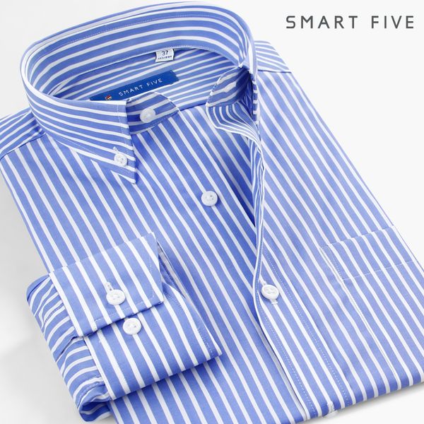 smartfive men's casual shirts long sleeve cotton striped shirt men business office 2020 summer spring camisa hombre size 46, White;black
smartfive men's casual shirts long sleeve cotton striped shirt men business office 2020 summer spring camisa hombre size 46, White;black