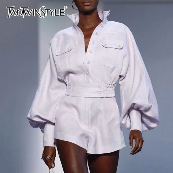 twotwinstyle white shirt shorts women two piece sets lantern sleeve blouse female high waist shorts suits spring fashion clothes 
twotwinstyle white shirt shorts women two piece sets lantern sleeve blouse female high waist shorts suits spring fashion clothes