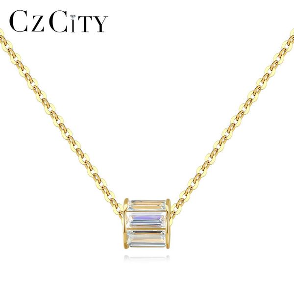 czcity real solid 14k gold cylindrical pendant necklace for women with shiny cz charming chain choker fine jewelry au585 n14131, Silver
czcity real solid 14k gold cylindrical pendant necklace for women with shiny cz charming chain choker fine jewelry au585 n14131, Silver