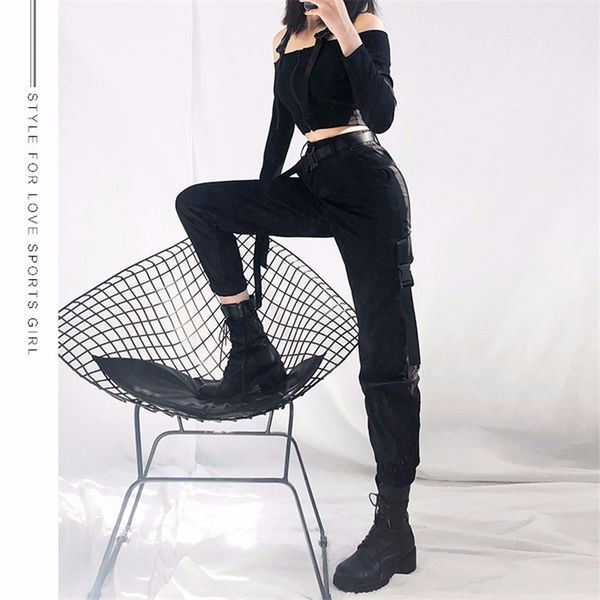 women's pants & capris streetwear cargo women casual joggers black high waist loose female trousers korean style ladies, Black;white
women's pants & capris streetwear cargo women casual joggers black high waist loose female trousers korean style ladies, Black;white