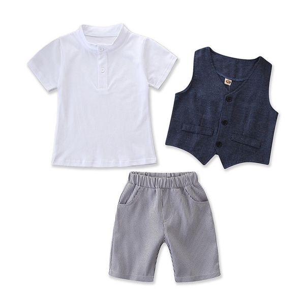 summer boys clothing sets 100% cotton vest+white short sleeves+striped short three-piece set kids designer clothes boys infant outfits b
summer boys clothing sets 100% cotton vest+white short sleeves+striped short three-piece set kids designer clothes boys infant outfits b